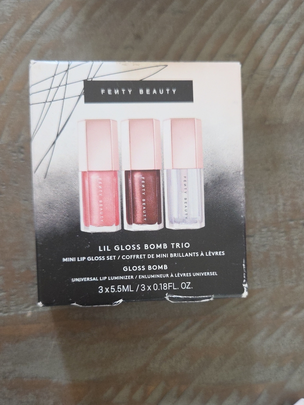 Fenty Beauty Lil Gloss Bomb Trio — Rose Pink, Bronze, Clear